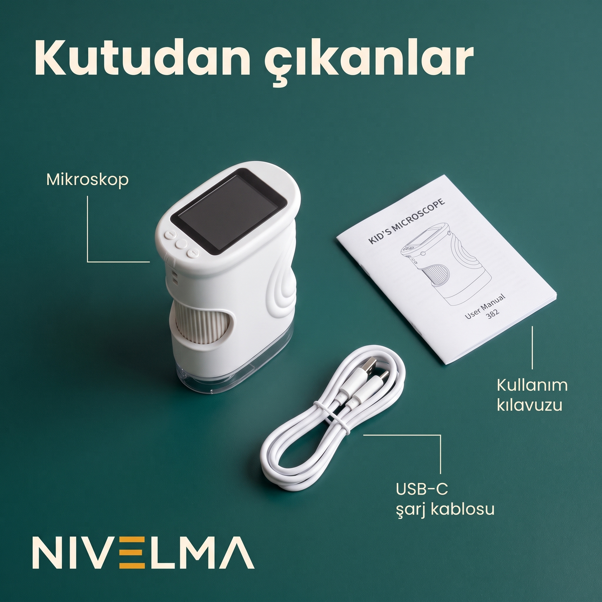 Nivelma Dijital Ekranlı Çocuk Mikroskobu