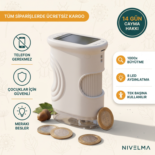 Nivelma Dijital Ekranlı Çocuk Mikroskobu