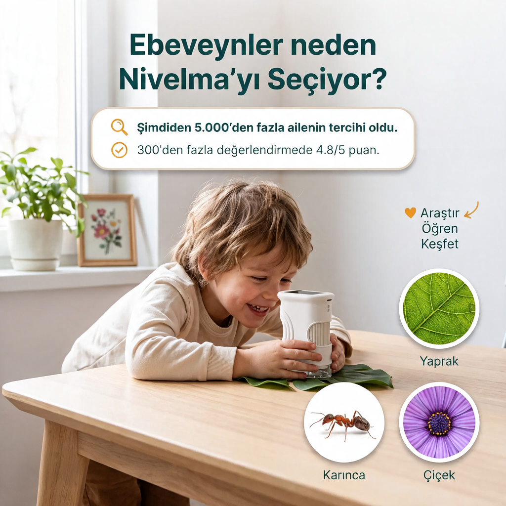 Nivelma Dijital Ekranlı Çocuk Mikroskobu